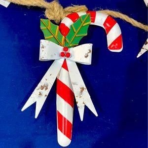 String of metal candy canes